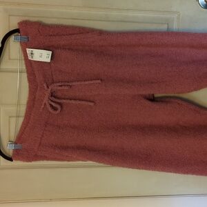 NWT Abercrombie & Fitch XL Dusty Pink Teddy Sweatpant Joggers